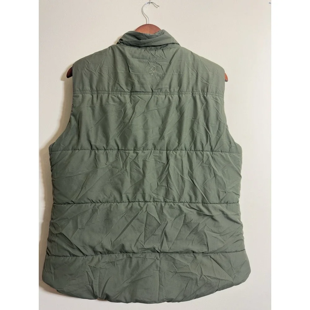 Legendary Whitetails Mens Vest XL Olive Green Puffer Flannel Lined Toggle